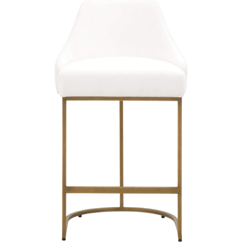 Parissa Counter Stool in Pearl Fabric & Gold (Set of 2)