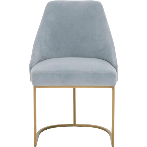 Parissa Dining Chair in Coastal Velvet & Brushed Gold (Set of 2)