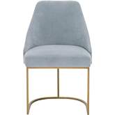 Parissa Dining Chair in Coastal Velvet & Brushed Gold (Set of 2)