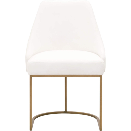 Parissa Dining Chair in Pearl Fabric on Brushed Gold (Set of 2)