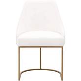 Parissa Dining Chair in Pearl Fabric on Brushed Gold (Set of 2)