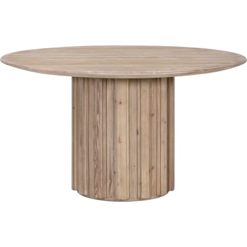 Roma 54" Round Dining Table in Smoke Gray Pine Wood