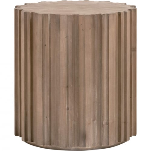 Roma End Table in Smoke Gray Pine Wood