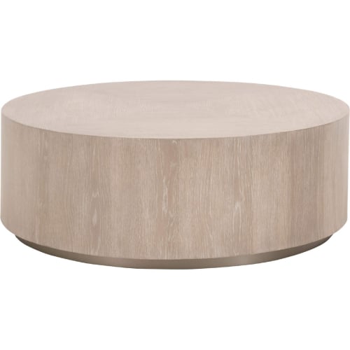 Roto Large Coffee Table in Natural Gray Oak & Silver