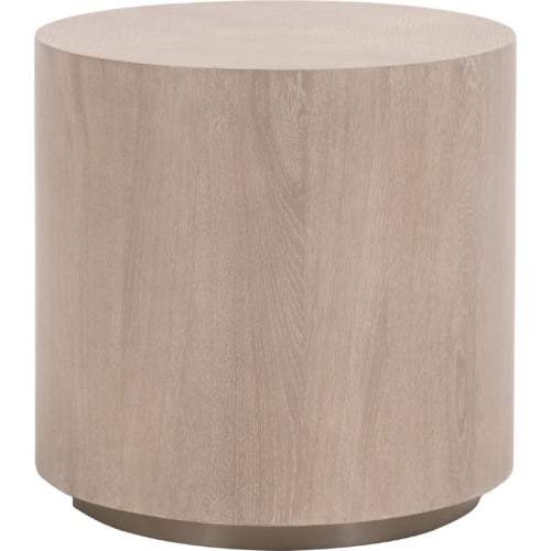 Roto Large End Table in Natural Gray Oak & Silver