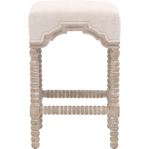 Rue Counter Stool in Gray Wood & Linen