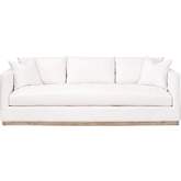 Siena 96" Sofa in Performance Ivory Fabric & Gray Wood Plinth Base 6607-3.LMIVO/NG