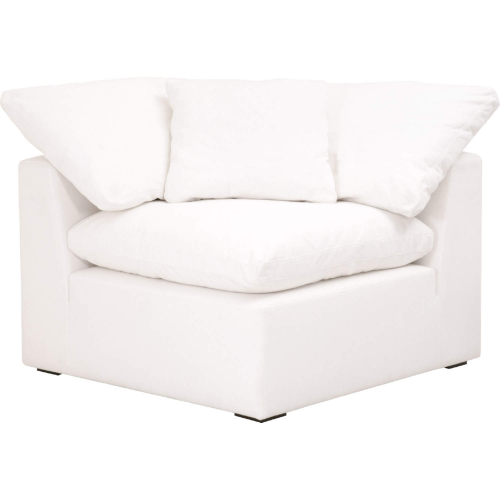 Sky Modular Sectional Corner Chair in Pearl Fabric on Espresso 6610-CRN.LPPRL