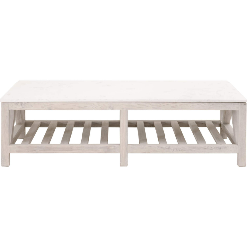 Spruce Coffee Table in White Wash Pine & White Quartz