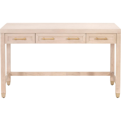 Stella Desk in Light Honey Oak Finish & Brushed Brass 6137.LHON/BBRS