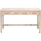 Stella Desk in Light Honey Oak Finish & Brushed Brass 6137.LHON/BBRS