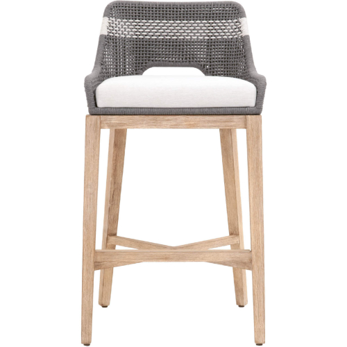 Tapestry Bar Stool in Dove Grey & White Rope