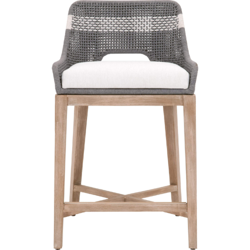 Tapestry Counter Stool in Dove Grey & White Rope