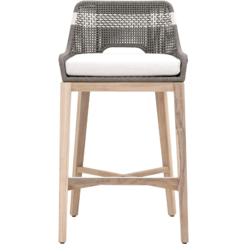 Tapestry Outdoor Bar Stool in Dove Grey & White Rope