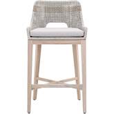 Tapestry Outdoor Bar Stool in Taupe & White Rope on Gray Teak 6850BS.WTA/PUM/GT