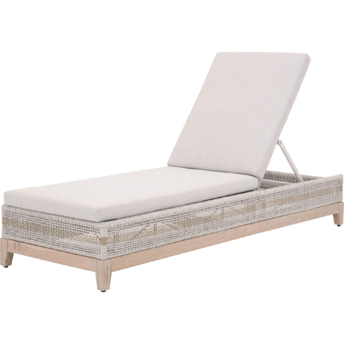 Tapestry Outdoor Chaise in Taupe & White Rope & Fabric