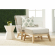 Tapestry Outdoor Club Chair in Taupe & White Rope on Gray Teak 6851.WTA/PUM/GT