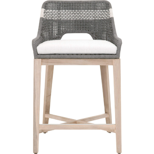 Tapestry Outdoor Counter Stool in Dove Grey & White Rope