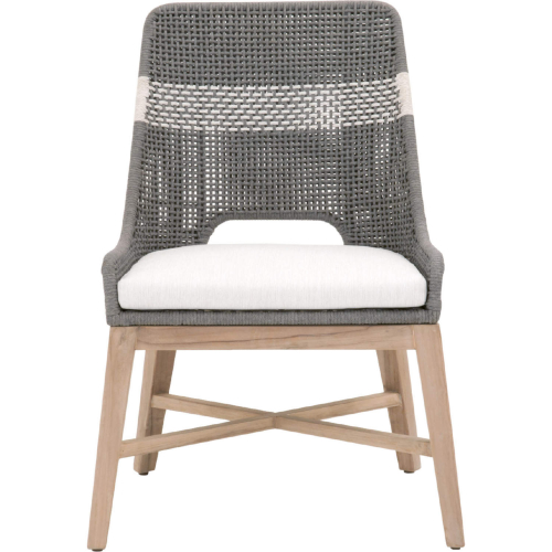 Tapestry Outdoor Dining Chair in Dove Grey & White Rope (Set of 2)