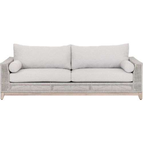 Tropez Outdoor 90" Sofa in Taupe & White Rope on Teak