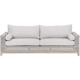 Tropez Outdoor 90" Sofa in Taupe & White Rope on Teak 6843.WTA/PUM/GT