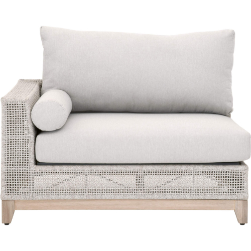 Tropez Outdoor Modular Sectional Left Arm Sofa in Gray Teak & Rope