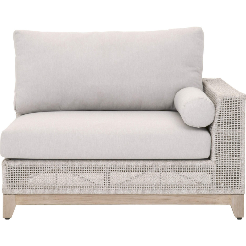 Tropez Outdoor Modular Sectional Right Arm Sofa in Gray Teak & Rope