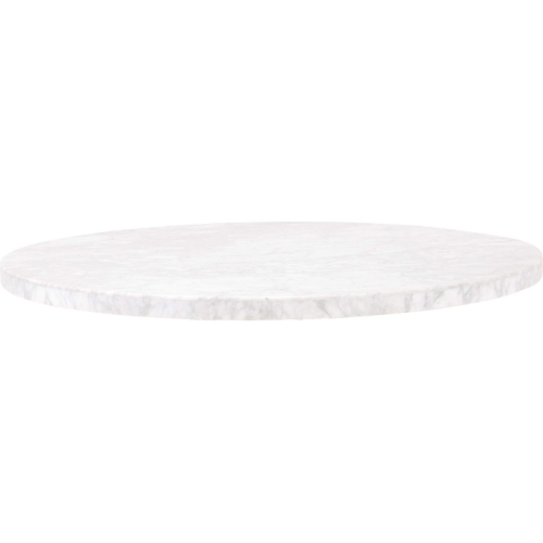 Turino 54" Round Dining Table Top in White Carrera Marble