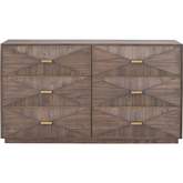 Wynn 6 Drawer Double Dresser 6158.BBRN/BGLD