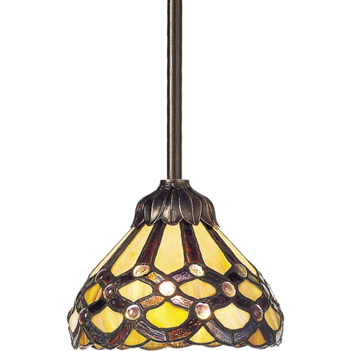 Jewel 7"W 1 Light Ceiling Pendant Light in Tiffany Bronze