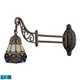 Mix-N-Match 1 Light Swingarm Sconce in Tiffany Bronze w/ Mosaic Tiffany Glass (LED)