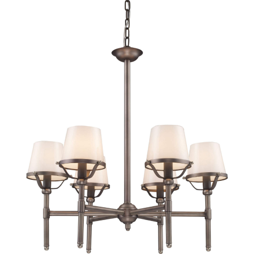 Sutton Place 25"W 6 Light Chandelier in Pewter