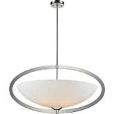 Dione 37"W 6 Light Pendant in Polished Nickel