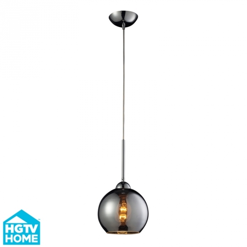 Cassandra 1 Light Ceiling Pendant Light in Polished Chrome & Chrome Glass