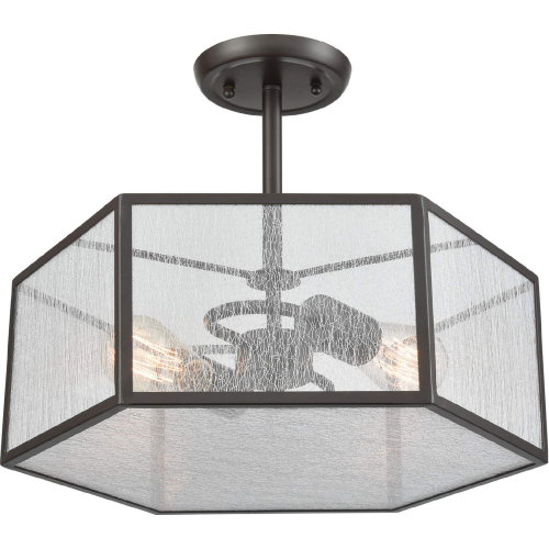 Spencer 14"W 2 Light Semi Flush Mount in Oil Rubbed Bronze