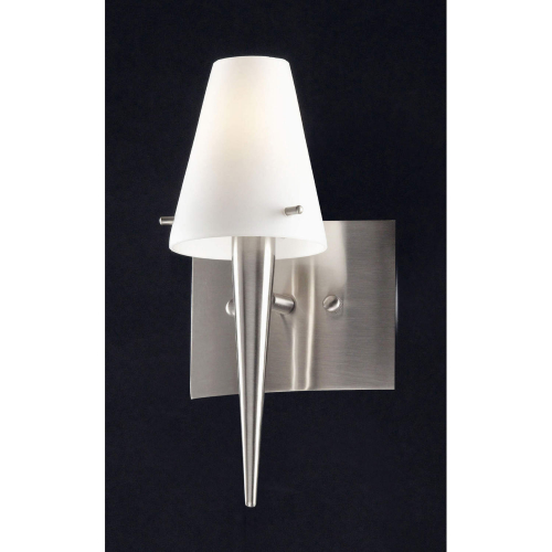 1 Light Spire Wall Sconce in Chrome & White.