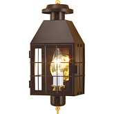 American Heritage Outdoor Wall Light in Bronze Metal & Glass