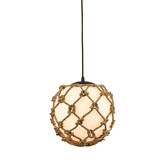 Coastal Inlet 1 Light Ceiling Pendant Light Oil Rubbed Bronze with Opal White Glass Wrapped Rope