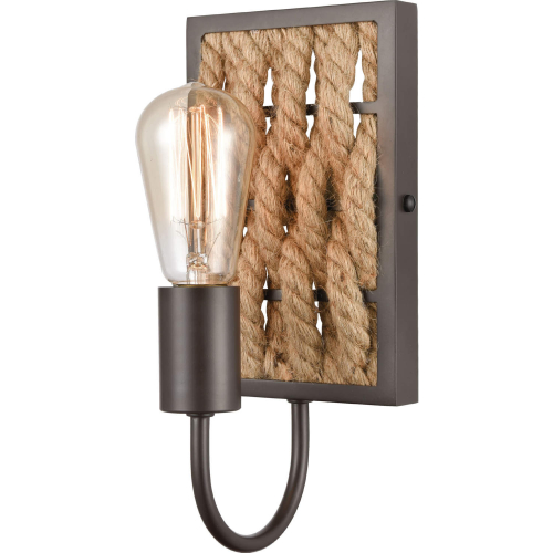 Weaverton 1 Light Vanity Light in Oil Rubbed Bronze & Rope