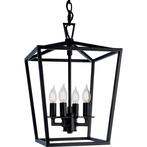 Cage Pendant Light in Matte Black