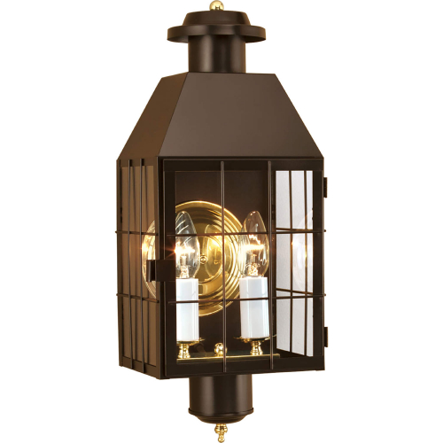 American Heritage Outdoor Wall Light in Bronze Metal & Glass