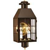 American Heritage Outdoor Wall Light in Bronze Metal & Glass