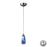 Milan 1 Light Ceiling Pendant Light in Satin Nickel & Mountain Glass