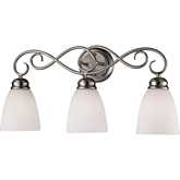 Chatham 23"W 3 Light Vanity Light in Brushed Nickel & White Frosted Glass