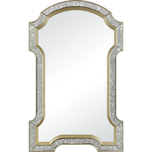 Val-de-Grace 50" Wall Mirror in Antiqued Glass & Creme Gold