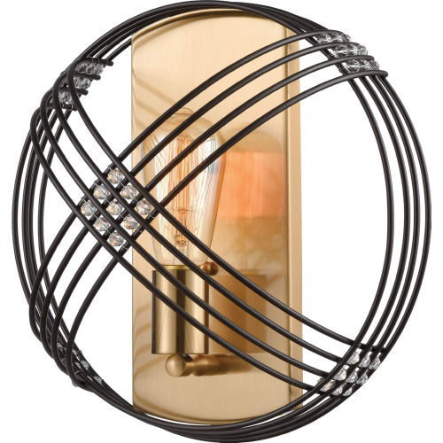 Concentric 12"H 1 Light Wall Sconce in Oil Rubbed Bronze & Satin Brass