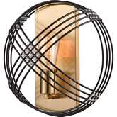 Concentric 12"H 1 Light Wall Sconce in Oil Rubbed Bronze & Satin Brass