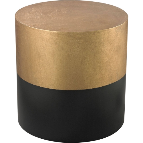 Black & Gold Draper Drum Side Table