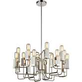 Symposium 16 Light Chandelier in Polished Nickel