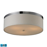 3 Light Flush Mount Ceiling Light in Polished Chrome w/ Frosted Glass (LED)